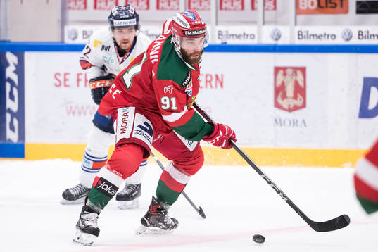 Moras Jacob Lagacé  i ishockeymatchen i SHL mellan Mora