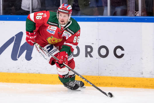 Moras Mathias Bromé  i ishockeymatchen i SHL mellan Mora