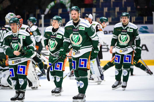 Färjestads Marcus Nilsson, Dick Axelsson och Jens Westin