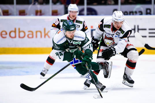 Färjestads Rasmus Asplund och Malmö Redhawks Tuukka