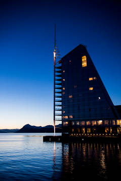 General view of Scandic Seilet hotel close to Aker stadion