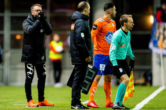Trond Fredriksen, head coach of Aalesund, reacts