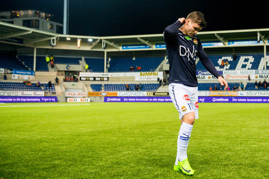 Kristoffer Tokstad of Strømsgodset looks dejected missing