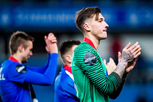 Goalkeeper Andreas Christopher Linde of Molde with his