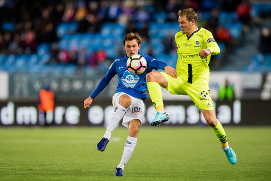 Fredrik Aursnes of Molde and Matti Lund Nielsen of Sarpsborg