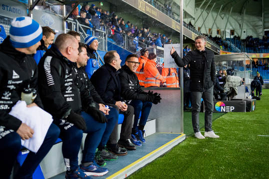 Geir Bakke, head coach of Sarpsborg 08, and Ole Gunnar