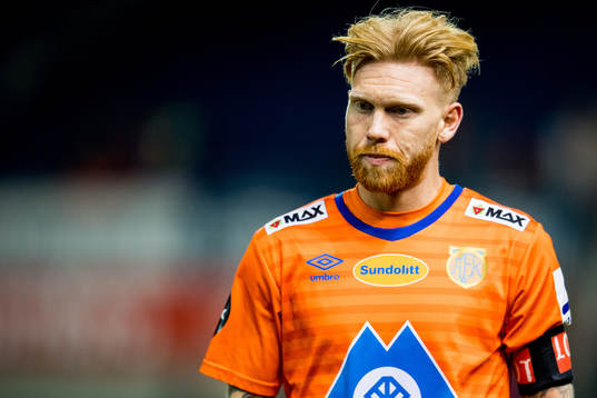 Fredrik Carlsen of Aalesund looks dejected being relegated