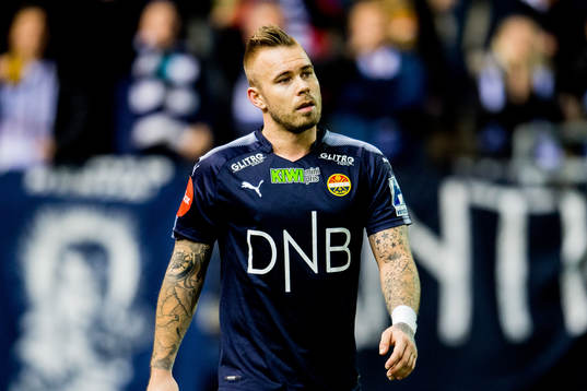 Marcus Pedersen of Strømsgodset looks dejected missing out