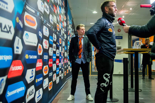 Bjørn Helge Riise and Trond Fredriksen, head coach of