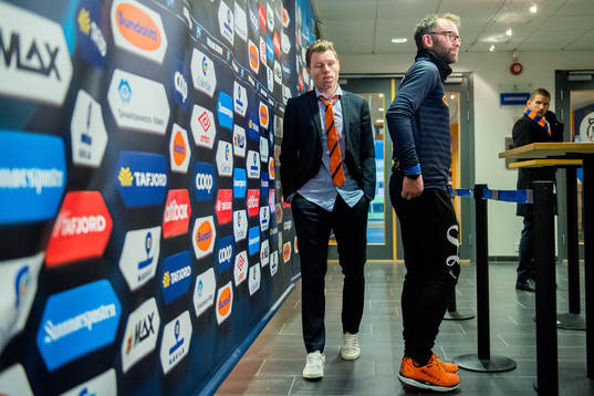 Bjørn Helge Riise and Trond Fredriksen, head coach of