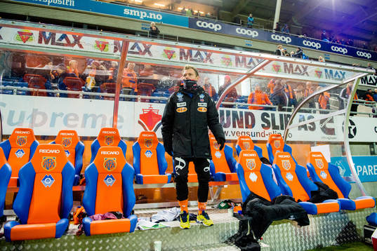 Bjørn Helge Riise of Aalesund looks dejected being