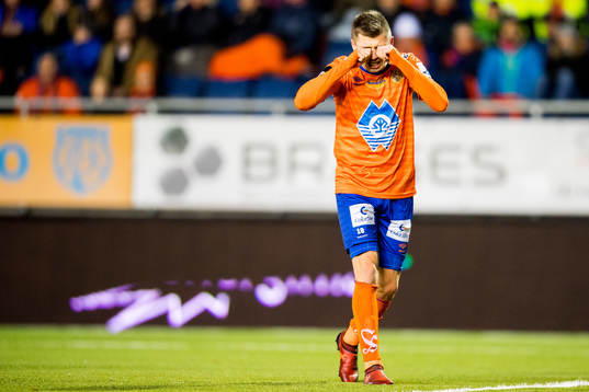 Vebjørn Hoff of Aalesund looks dejected