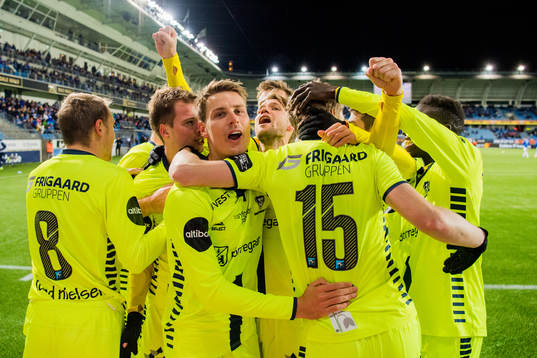 Kristoffer Zachariassen of Sarpsborg celebrates