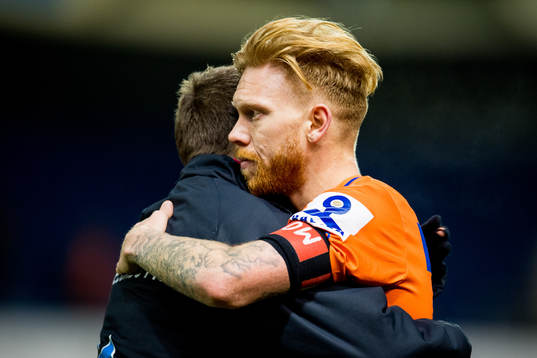 Bjørn Helge Riise and Fredrik Carlsen of Aalesund look