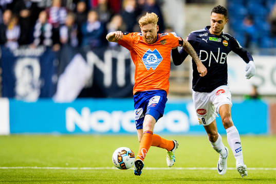 Fredrik Carlsen of Aalesund and Bassel Jradi of