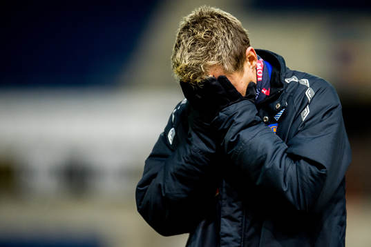 Bjørn Helge Riise of Aalesund looks dejected being