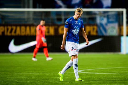 Erling Braut Haaland of Molde looks dejected