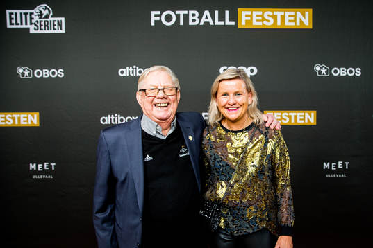 Nils Arne Eggen, former football manager, and Tove Moe