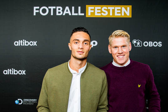 Bassel Jradi and Jakob Glesnes of Strømsgodset pose for a