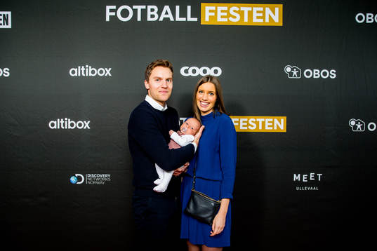 Atle Jørstad, of VG Rampelys, and Susanne Furøy