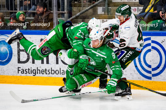 Frölundas Mike Weber och Joel Mustonen