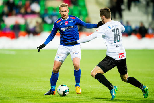 Øyvind Storflor of Ranheim and Bendik Bye of Sogndal