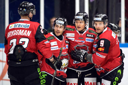 Malmö Redhawks Lars Bryggman, Andy Miele, Rhett Rakhshani