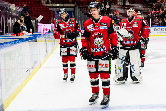 Malmö Redhawks Kim Rosdahl, Filip Lennström och målvakt