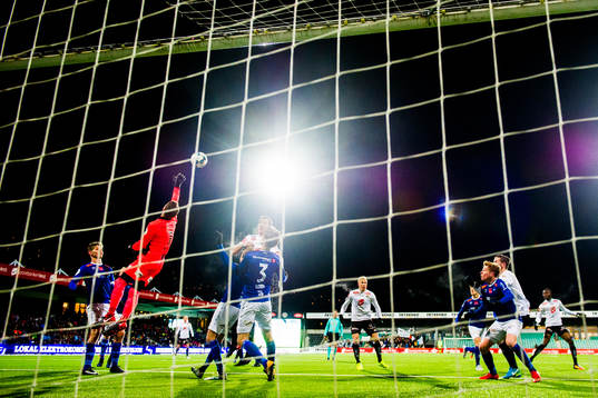Goalkeeper Even Barli of Ranheim with a save