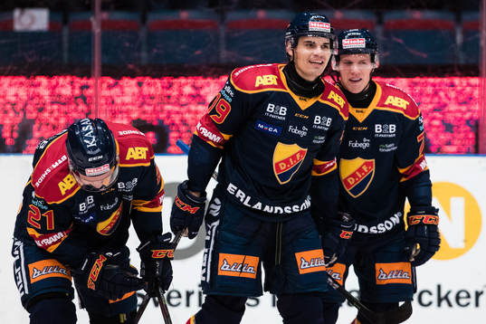 Djurgårdens Andreas Engqvist och Patrik Lundh jublar