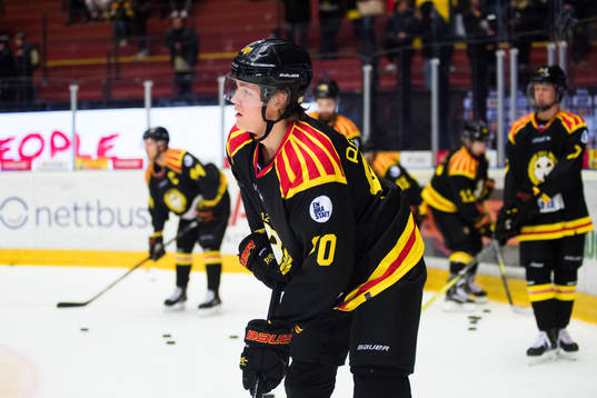 Brynäs Jesper Boqvist före ishockeymatchen i SHL mellan