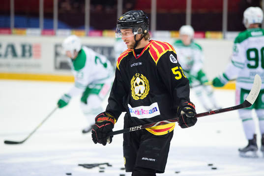 Brynäs Christopher Liljewall före ishockeymatchen i SHL