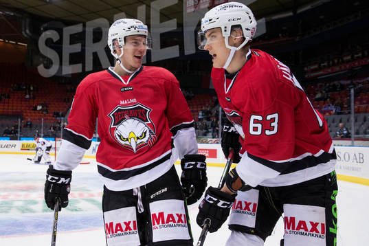 Malmö Redhawks Carl-Johan Lerby och Fredrik Händemark