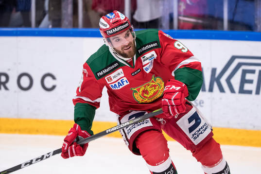 Moras Jacob Lagacé  i ishockeymatchen i SHL mellan Mora