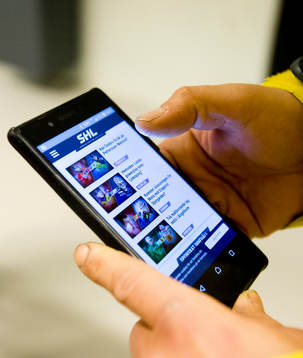 s hemsida i mobilen