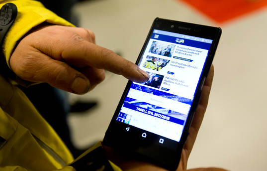 s hemsida i mobilen