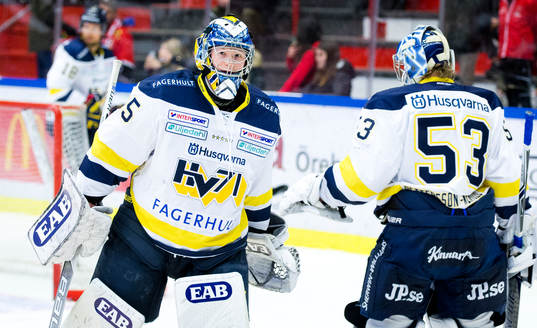 s målvakt Victor Östman och målvakt Fredrik