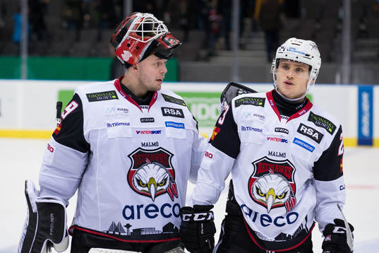 Malmö Redhawks målvakt Oscar Alsenfelt och Christoffer