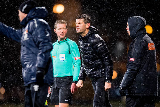 Eirik Bakke, head coach of Sogndal, reacts