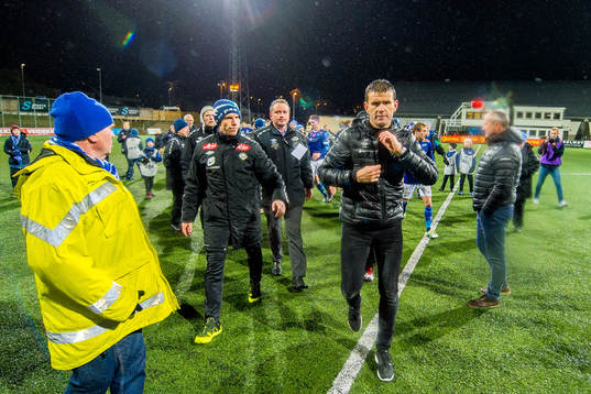 Eirik Bakke, head coach of Sogndal, reacts