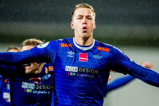 Michael Karlsen of Ranheim celebrates scoring the final