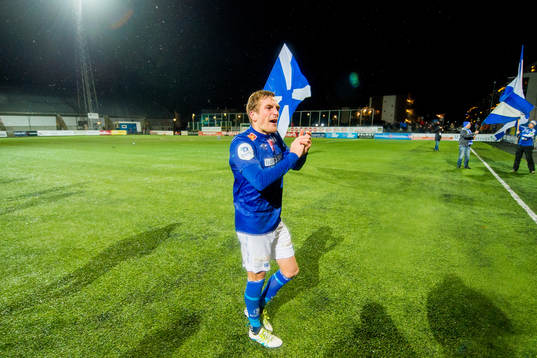 Kristoffer Lie Løkberg of Ranheim celebrates being