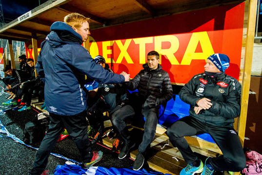 Svein Maalen, head coach of Ranheim, and Eirik Bakke, head