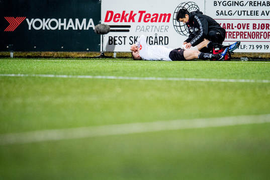 Kjetil Wæhler of Sogndal with an injury