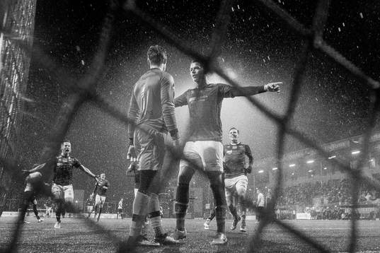 Michael Karlsen of Ranheim celebrates in front of