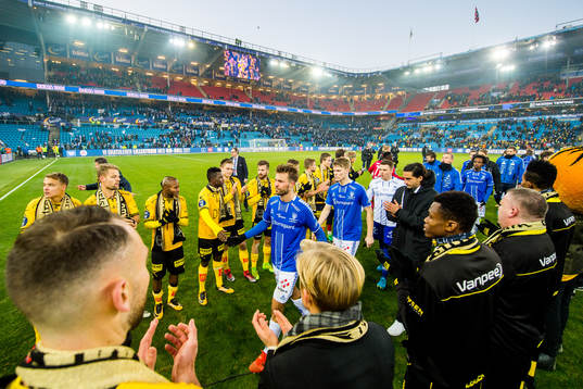 Patrick Mortensen and Sigurd Rosted of Sarpsborg 08 look