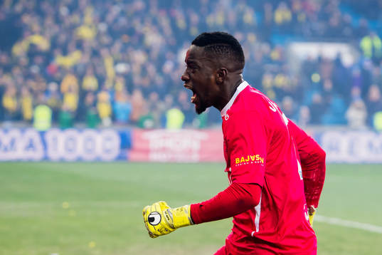 Goalkeeper Arnold Origi of Lillestrøm celebrates