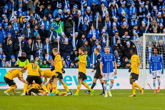 Mats Haakenstad of Lillestrøm celebrates with his teammates