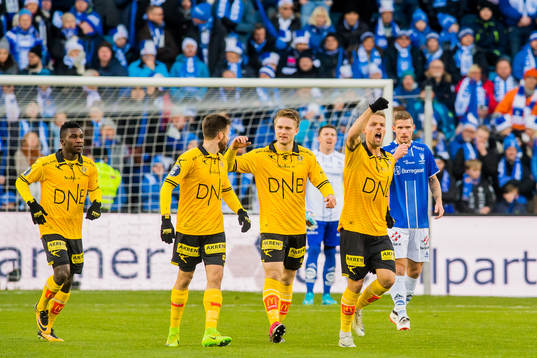 Mats Haakenstad of Lillestrøm celebrates with his teammates
