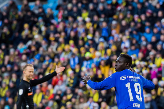 Krepin Diatta of Sarpsborg 08 looks dejected